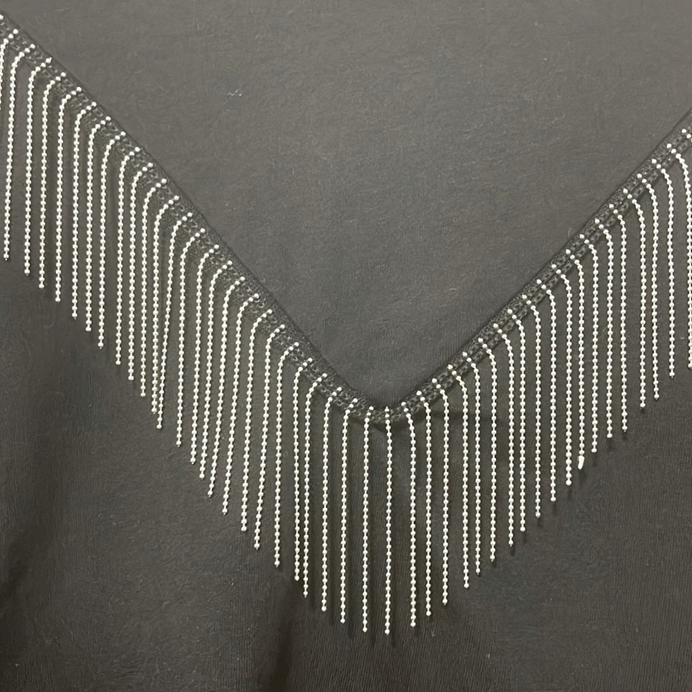 Organic Generation Black Crop Top with Fringe Detail Size Medium NWT - Picture 3 of 5